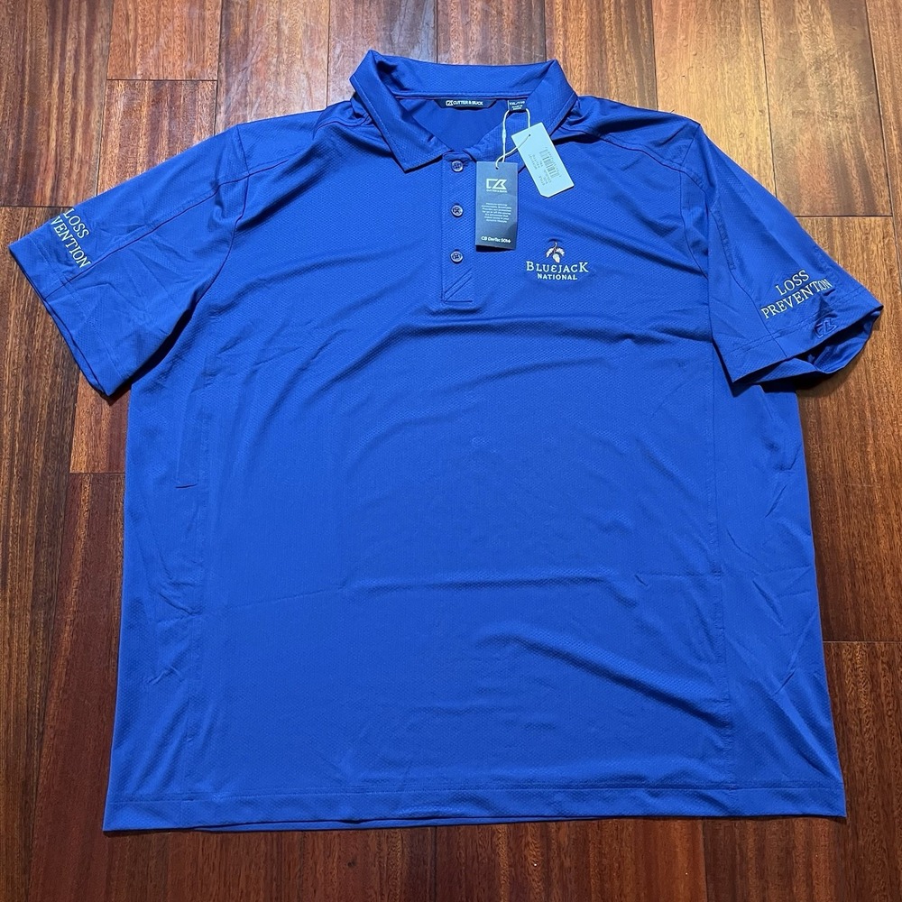 Bluejack National Golf Polo Shirt Mens 2XL XXL Cutter & Buck Loss Prevention NWT